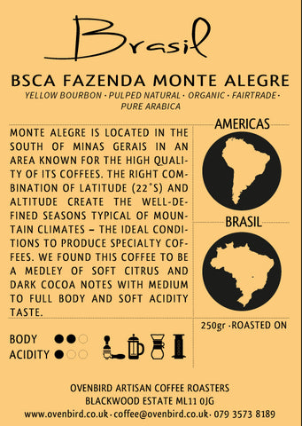 Ovenbird Coffee Brasil BSCA Fazenda Monte Alegre