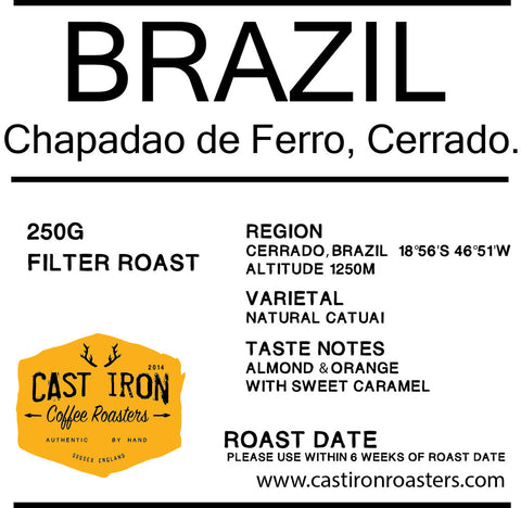 Cast Iron Coffee Roasters - Brazil - Chapadao De Ferro - natural catuai