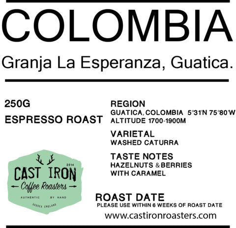 Cast Iron Coffee Roasters - Colombia - Granja La Esperanza, Guatica - Espresso