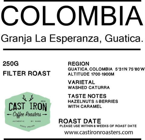 Cast Iron Coffee Roasters - Colombia - Granja La Esperanza, Guatica - Filter