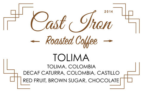 Cast Iron Coffee Roasters: Colombia, Tolima - Decaf - Washed