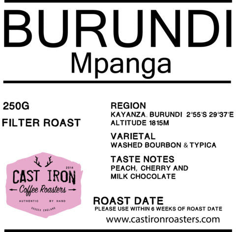 Cast Iron Coffee Roasters - Mpanaga - Burundi - Washed - Filter