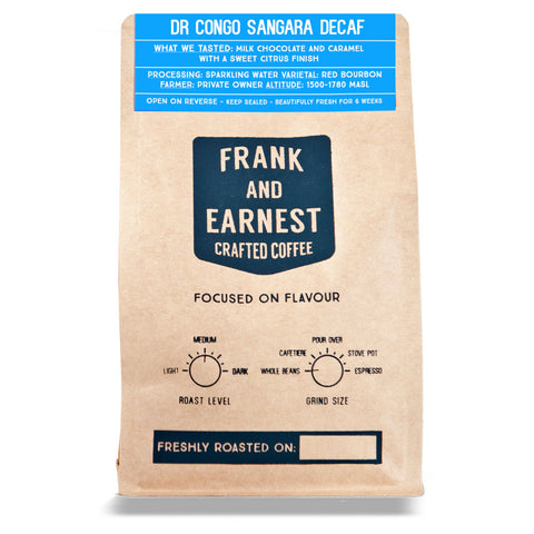Frank and Earnest Coffee - DR Congo - Sangara - Decaf