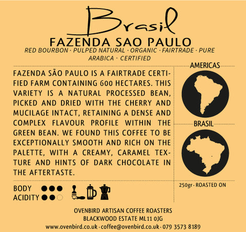 Ovenbird Coffee - Brasil Fazenda Sao Paulo