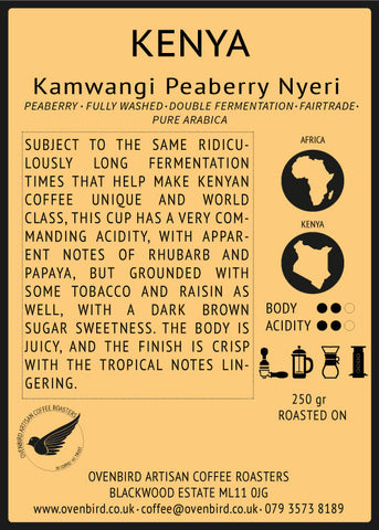 Ovenbird Coffee - Kenya Kamwangi Peaberry Nyeri